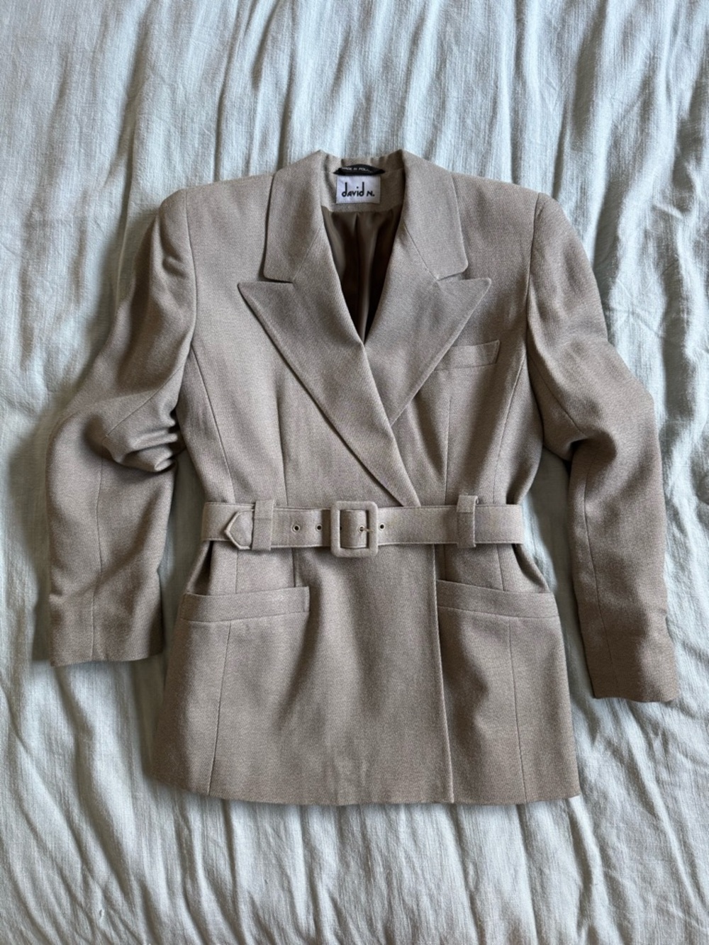 Vintage David N. Luxury Wool Blend Blazer Top Dress (small)